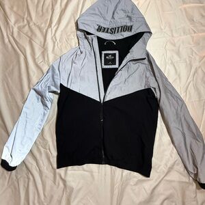 Hollister Two-Tone Black and Gray Reflective Insulated Jacket